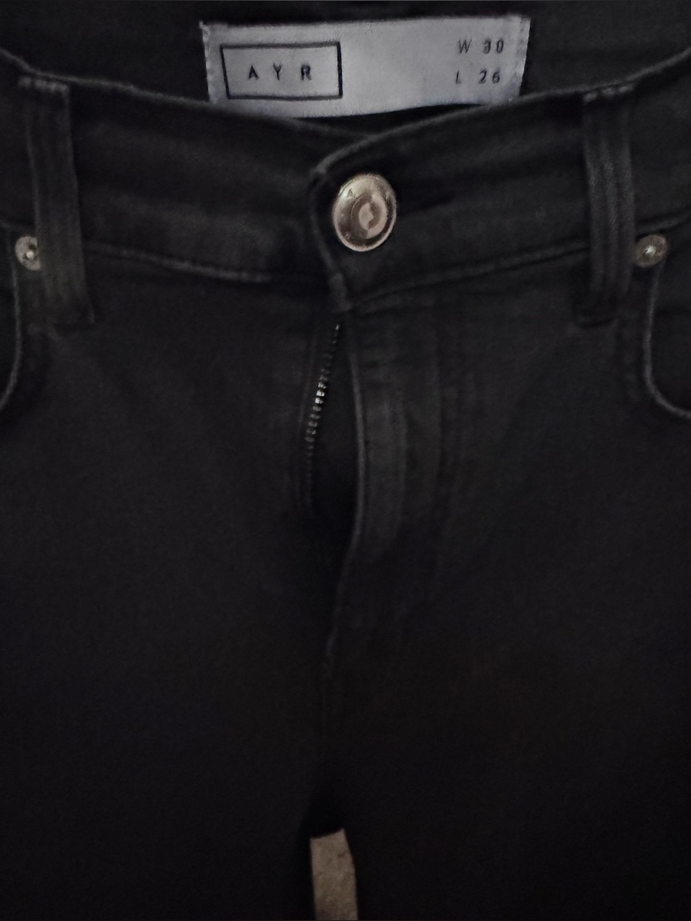 VGUC Women’s AYR “The Riser" Black ( Onyx) Denim Sz. W: 30; L: 26 - Picture 2 of 10